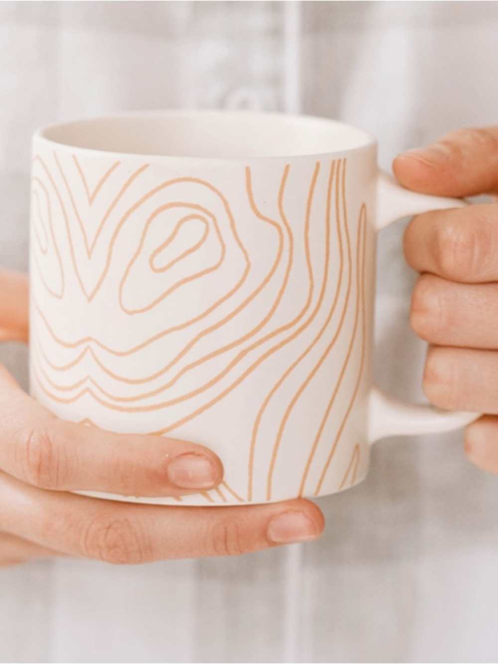 Whitney kerney Causebox abstract designer grained coffee mug peach color